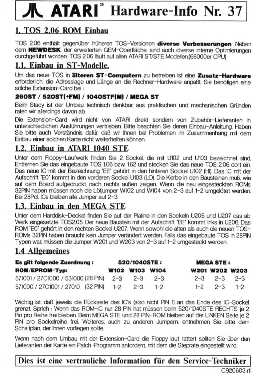 Atari Hardware Info No. 37